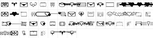 WE_I Love You Regular  glyph index