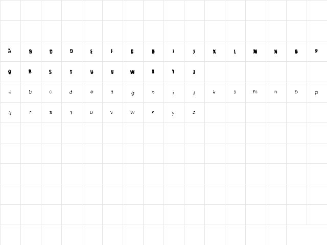 Alien Blud Regular  glyph index