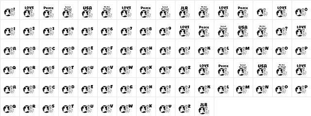 JLR Global Warming LSF Regular  glyph index
