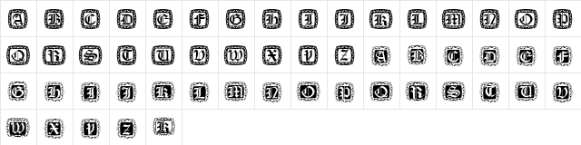 XmasCapsRound Regular  glyph index