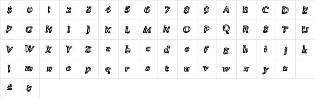 GreatPoints Regular  glyph index