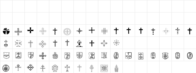 Christian Crosses IV Regular  glyph index