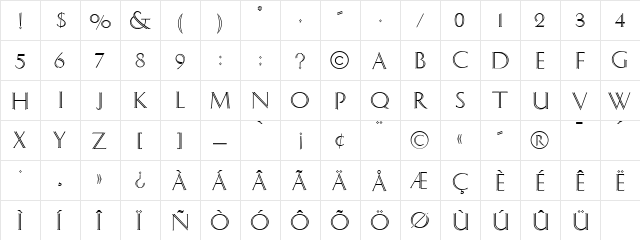 CgDelphian Regular  glyph index