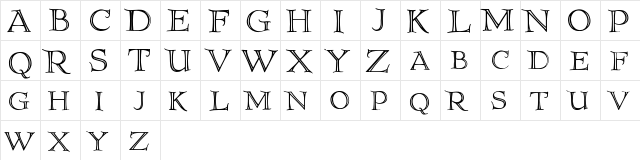 Priory Regular  glyph index