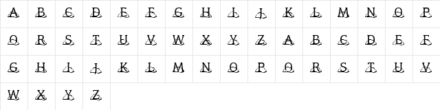 KR Kloudy Regular  glyph index