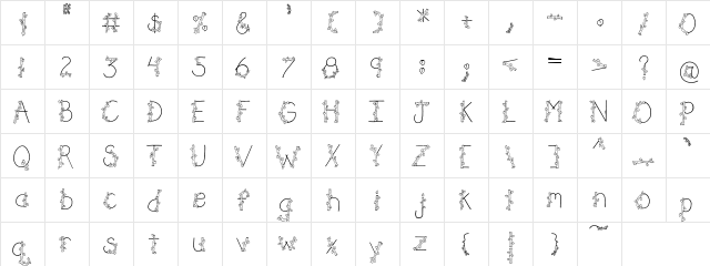 PC Tree Regular  glyph index