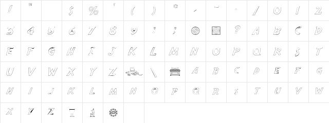 SafariOutline Regular  glyph index
