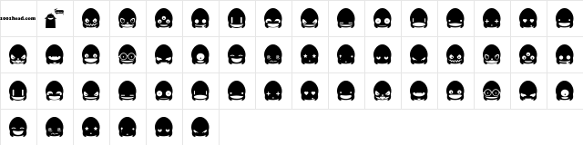 Ghost Smileys Regular  glyph index