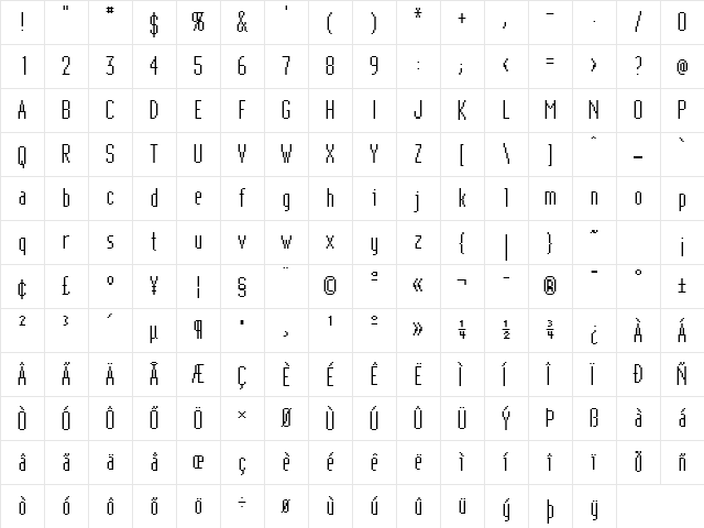 New Geneva Nine ICG Point Regular  glyph index