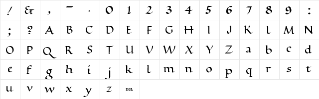 Ramsey Foundational - DGL Bold  glyph index