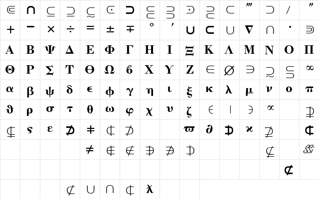 QuantaPiTwoSSK Regular  glyph index