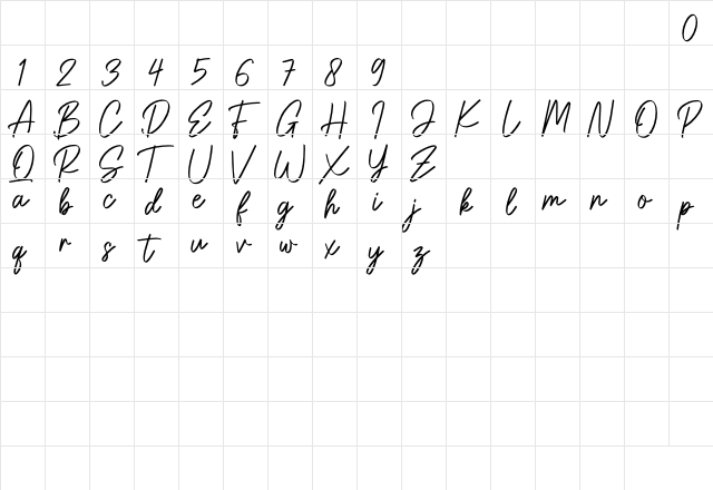 Gatteway Signature Regular  glyph index