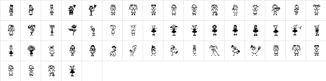 Girl Characters Regular  glyph index