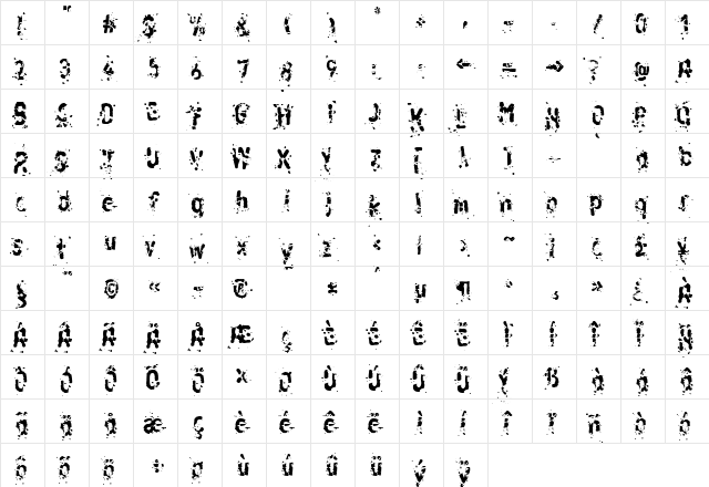 LTRussischBrot EatTwo Medium  glyph index