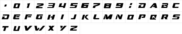 Dream MMA Regular  glyph index