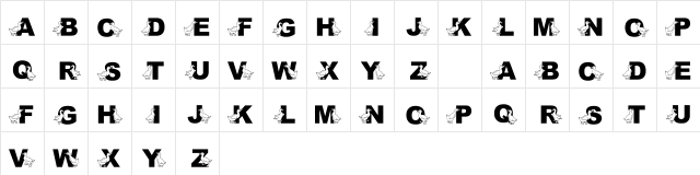 JLR Golden Goose Regular  glyph index