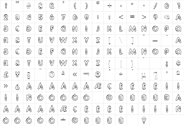 Paper Clip Regular  glyph index