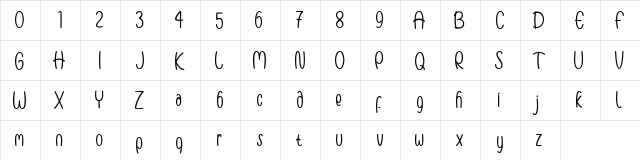 Smile Abe Reguler  glyph index