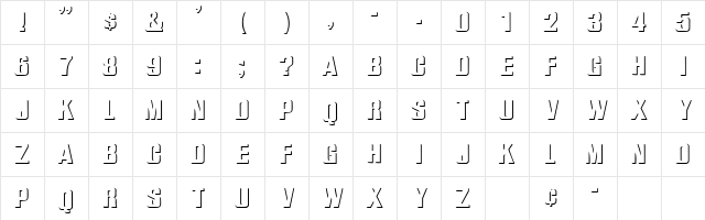 WhatA-Relief Regular  glyph index