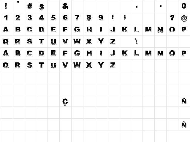 Night Fever Again Regular  glyph index
