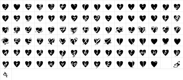 All-Hearts Normal  glyph index