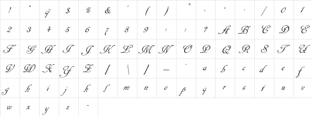 CansellaristC Regular  glyph index