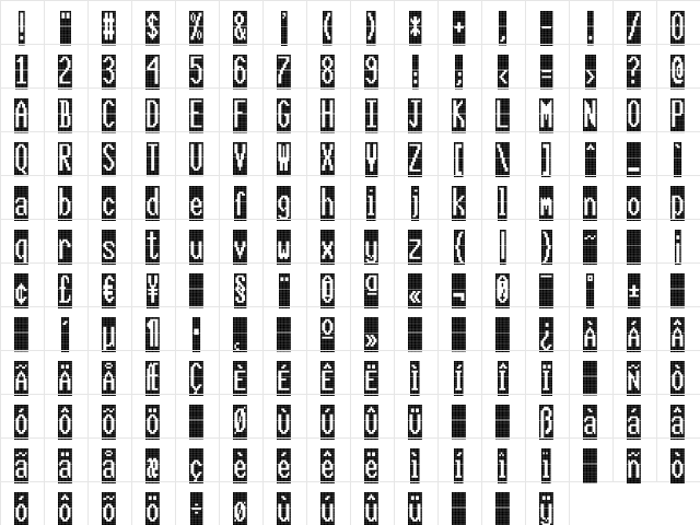 CallFourL-Negativ Regular  glyph index