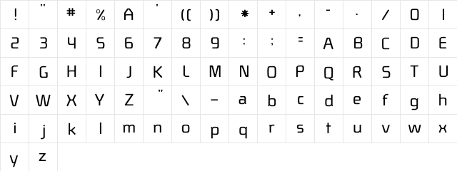 HamRadioWorking Regular  glyph index