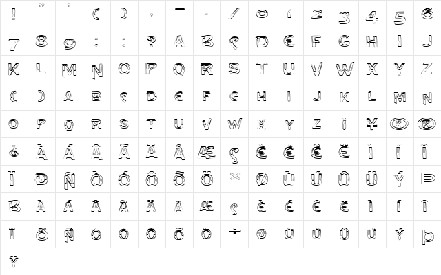 FZ UNIQUE 4 HOLLOW EX Normal  glyph index