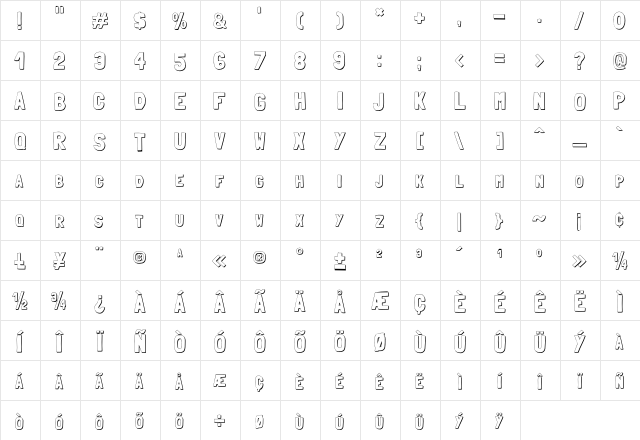 Folk shadow  glyph index