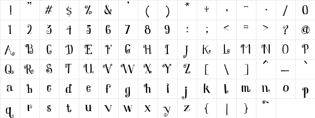 PC Pin Wheel Regular  glyph index
