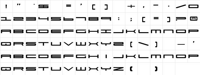 Ultra 911 Regular  glyph index