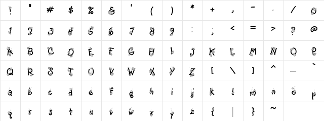 LD Flakey Regular  glyph index