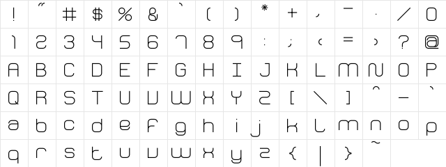 Fh_Perception Regular  glyph index
