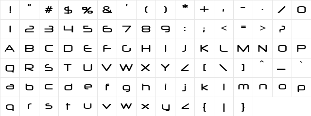 Wizzy Dool Regular  glyph index