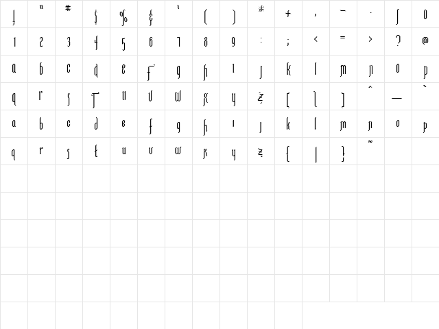 Lovat Light  glyph index