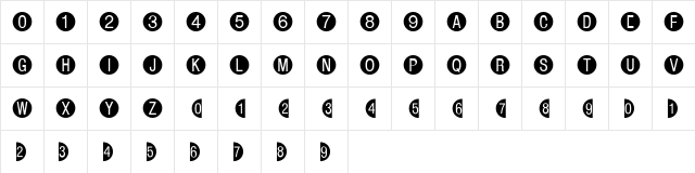 Circle Frame Negative MT Regular  glyph index