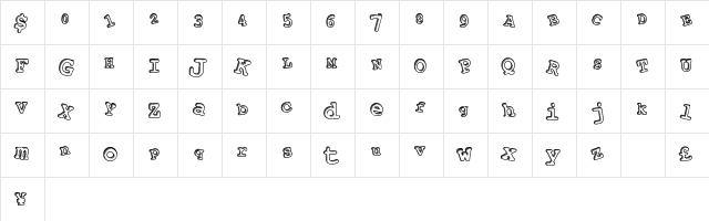 PlayAlong Regular  glyph index