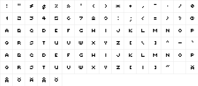 M Web Regular  glyph index