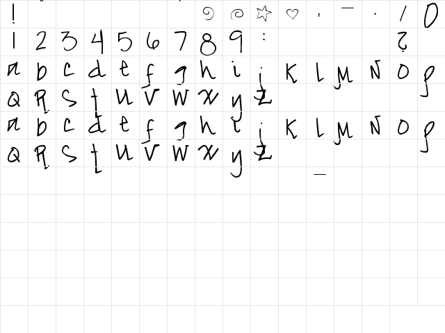 Pea Melanie Regular  glyph index