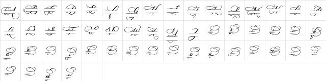 Dealova Monogram_Personal Use Regular  glyph index