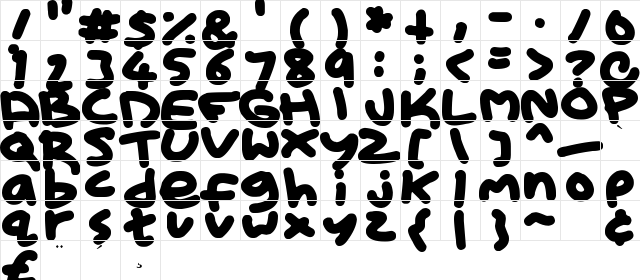 Kid Marker Regular  glyph index