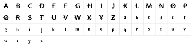 VTKS Estilosa Regular  glyph index