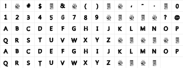 Gristled Font Regular  glyph index
