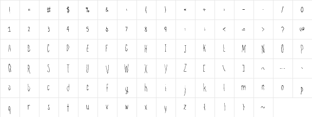 Filamental Regular  glyph index