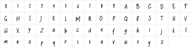 Christmas Regular  glyph index