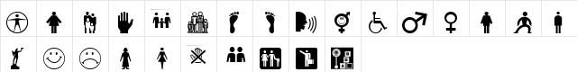 wmpeople1 Regular  glyph index