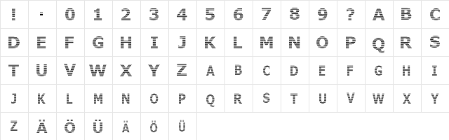 Where is the rest Regular  glyph index