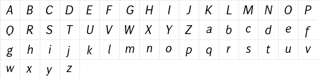 Wendelin Regular  glyph index