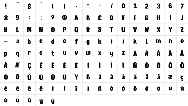 DK Lunisolar Regular  glyph index